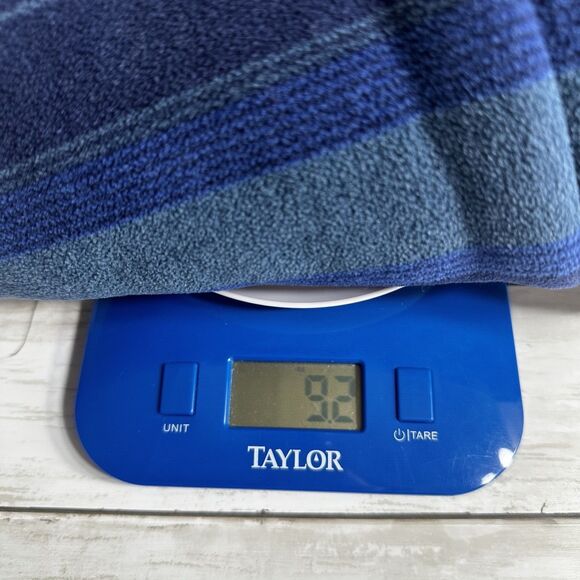 Eddie Bauer 1/4 Zip Pullover Fleece Sweatshirt Mens Medium Blue Striped - Picture 8 of 8